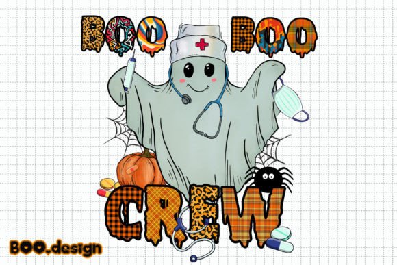 Boo Crew Nurse Design Png for Crafts and Graphics