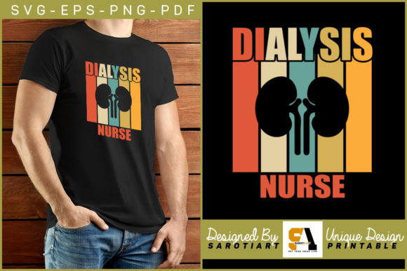 Dialysis Nurse Retro Style Shirt Design: Graphics & Crafts