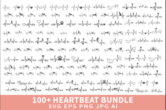 Heartbeat Bundle Lifeline Pulse Nurse Graphics