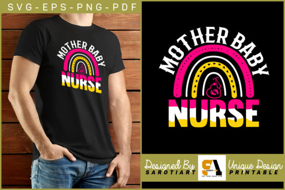 Mother Baby Nurse T-shirt Sublimation Graphics & Crafts