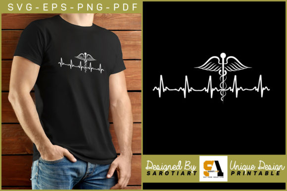Nurse Heartbeat Vector T-shirt Graphic