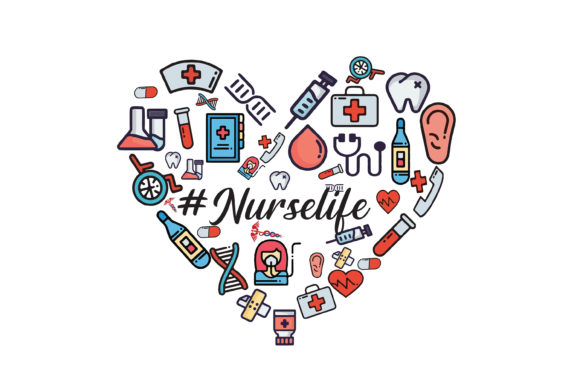 Nurse Life Heart Sublimation File