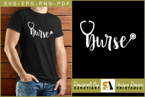 Nurse Stethoscope Design T-shirt Gift: Graphics & Crafts for Local Branding