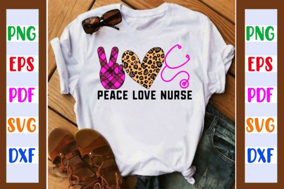 Peace Love Nurse Sublimation Graphics for Crafts